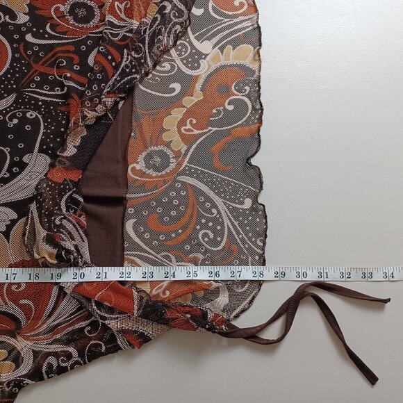 Schott NYC 70s Vintage Abstract Print Mesh Top - Picture 15 of 16